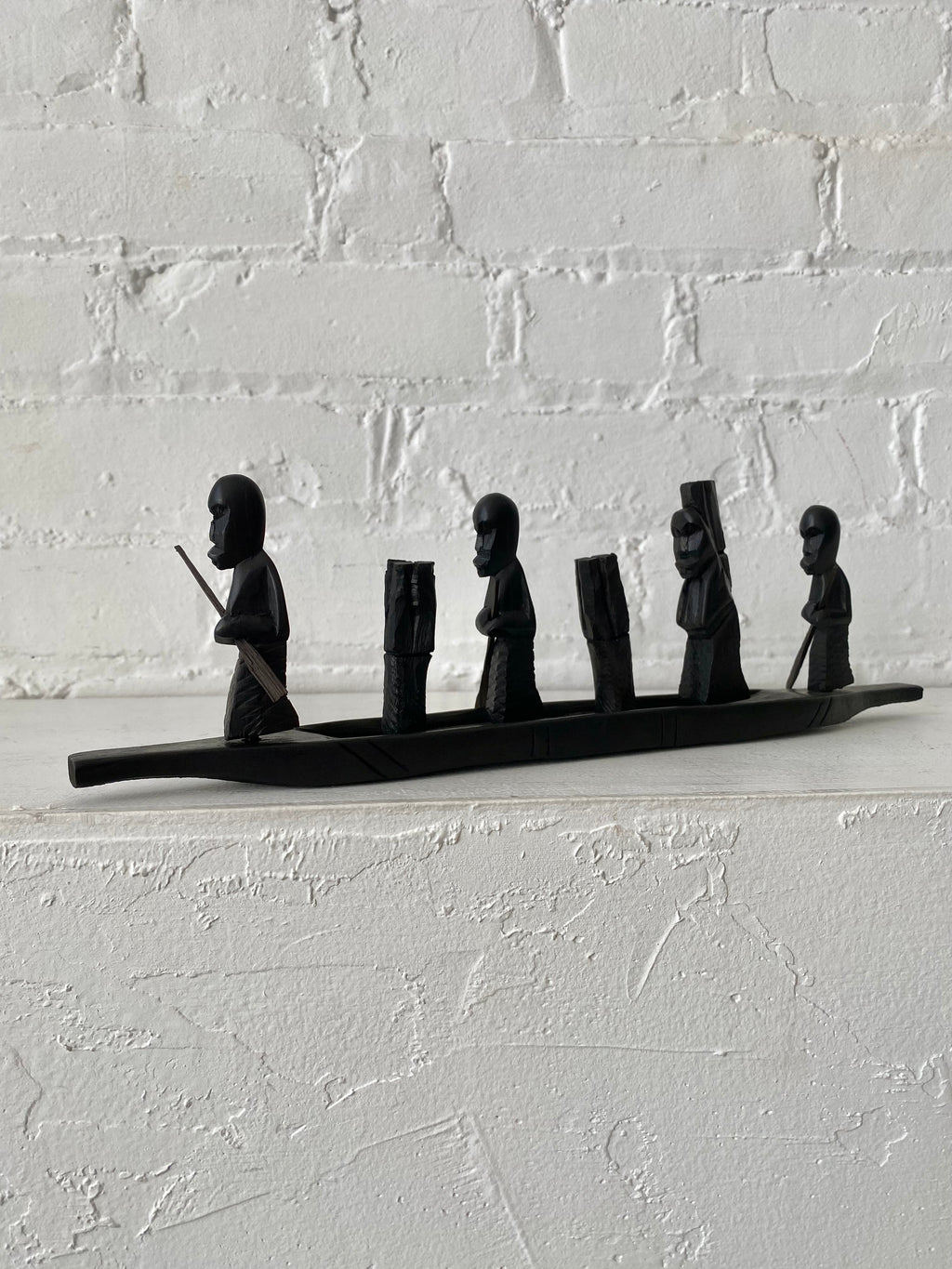 Tribal Wood Carved Canoe